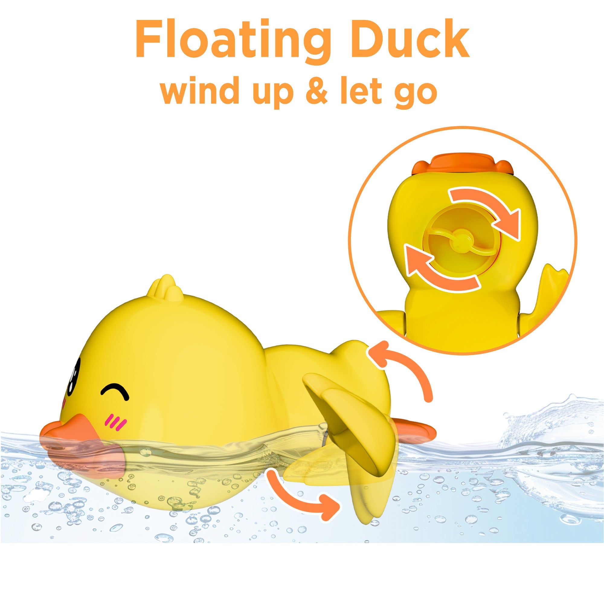 Baby Duck Bath Toy, Toddler Bathtub Suction Water Spinner Gear
