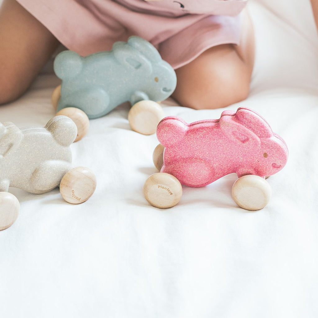Plan Toys Push Along Bunny - Grey