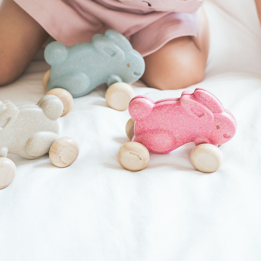 Plan Toys Push Along Bunny - Grey