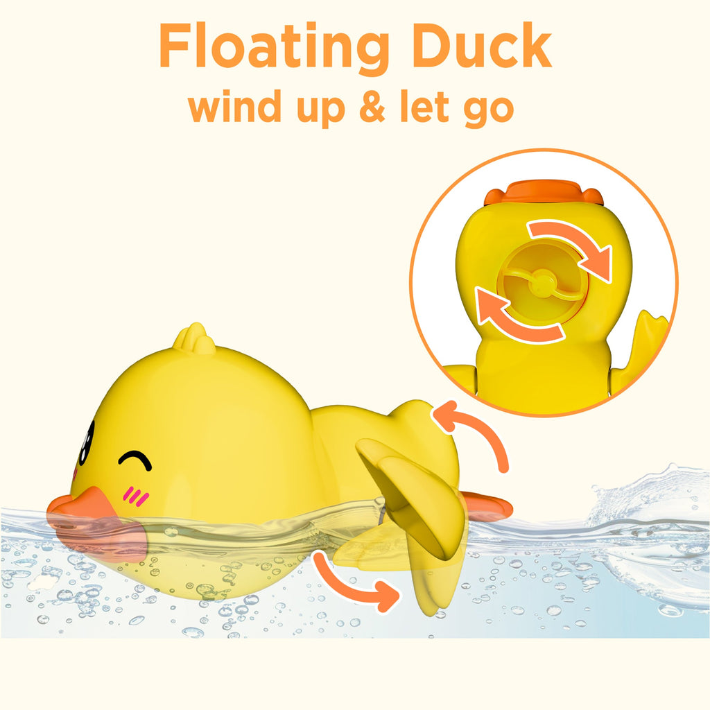 Baby Duck Bath Toy, Toddler Bathtub Suction Water Spinner Gear