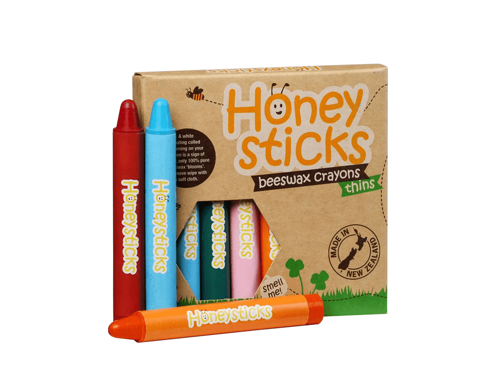 Natural Beeswax Crayon Thins - Set of 8
