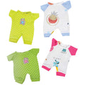 Constructive Playthings® 4-Pack Doll Sleepwear Set for 10 Baby Dolls | Easy-Dress, Washable Outfits