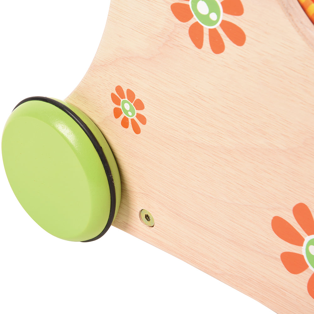 Beginner's Wooden Push Buggy with Safe Storage for Ages 12 Months+