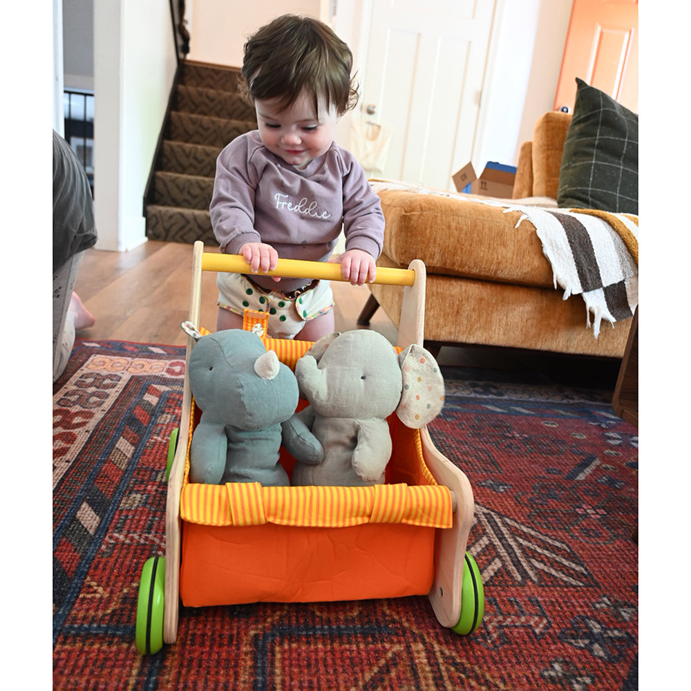 Beginner's Wooden Push Buggy with Safe Storage for Ages 12 Months+
