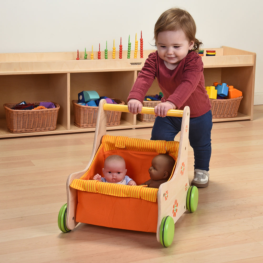 Beginner's Wooden Push Buggy with Safe Storage for Ages 12 Months+