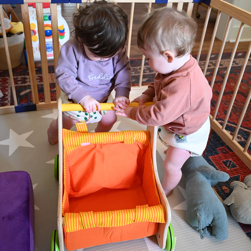 Beginner's Wooden Push Buggy with Safe Storage for Ages 12 Months+