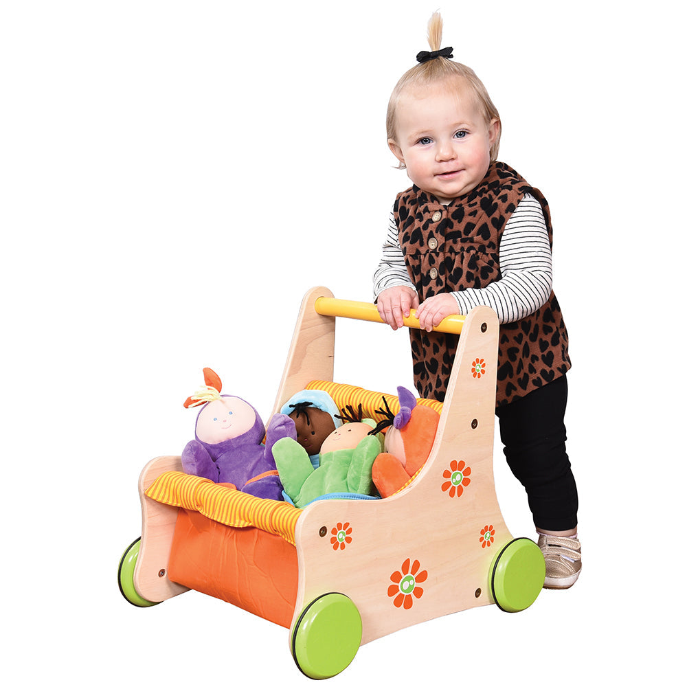 Beginner's Wooden Push Buggy with Safe Storage for Ages 12 Months+