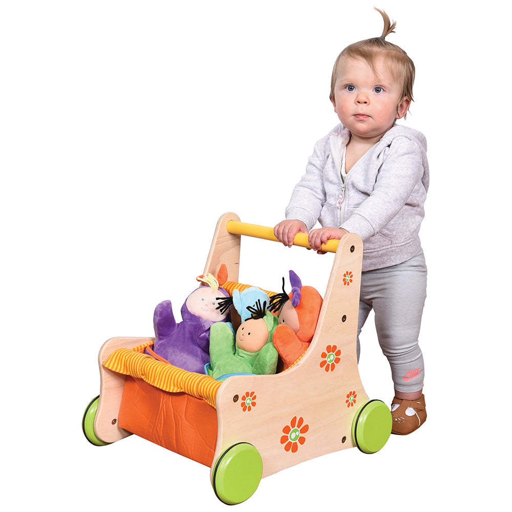 Beginner's Wooden Push Buggy with Safe Storage for Ages 12 Months+