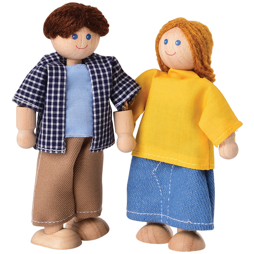 Bendable Wooden Dolls - Caucasian Family | 4 Piece Set