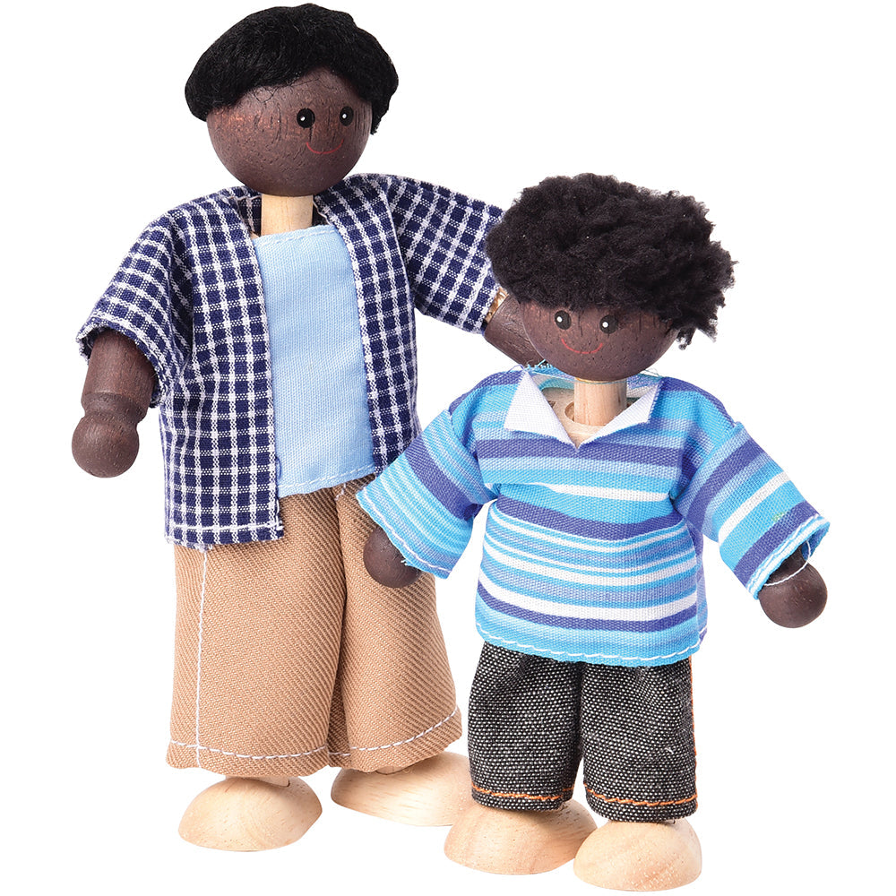 Bendable Wooden Dolls - African American Family | 4 Piece Set