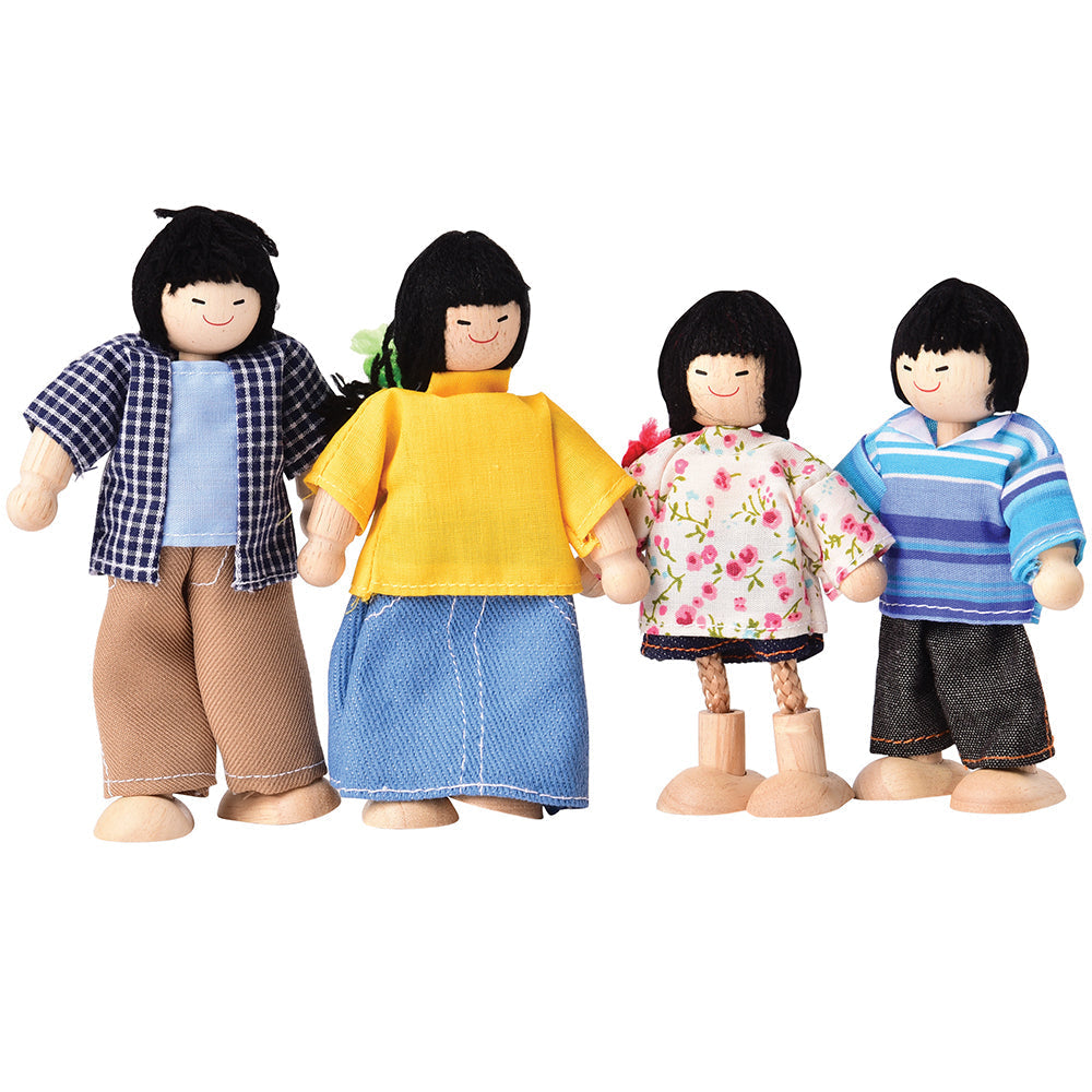 Bendable Wooden Dolls - Asian Family | 4 Piece Set