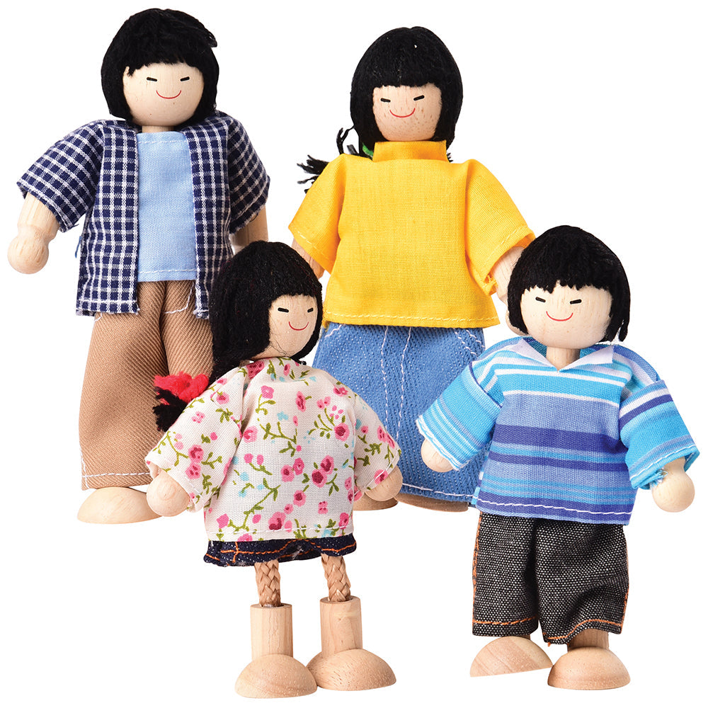 Bendable Wooden Dolls - Asian Family | 4 Piece Set