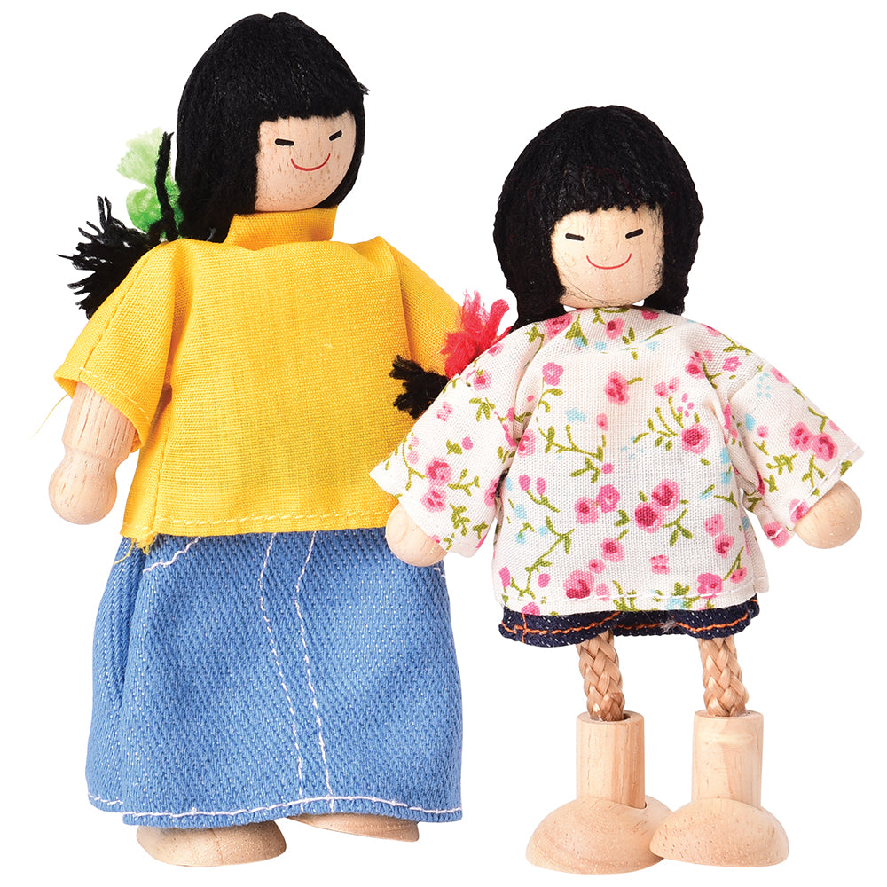 Bendable Wooden Dolls - Asian Family | 4 Piece Set