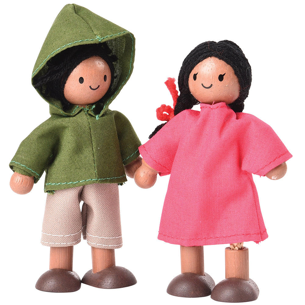 Bendable Wooden Dolls - Hispanic Family | 4 Piece Set
