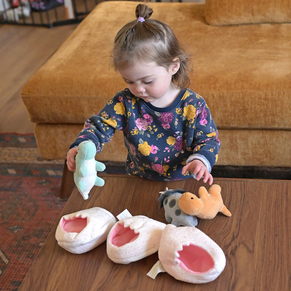 Prehistoric Basket of Dinos Plush Play Set | 7-Piece Soft Toy Set