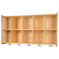 Eco-Friendly Wall Mount Cubbie Unit with Coat Hooks & Storage